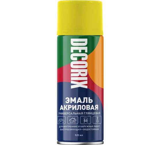 Эмаль аэрозольная DECORIX универсальная 520 мл желто-золотой(0101-94 DX)-3762/17388