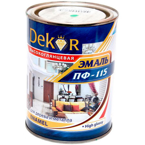 Эмаль ПФ-115 DEKOR 0,8 кг салатная Кубанские краски
