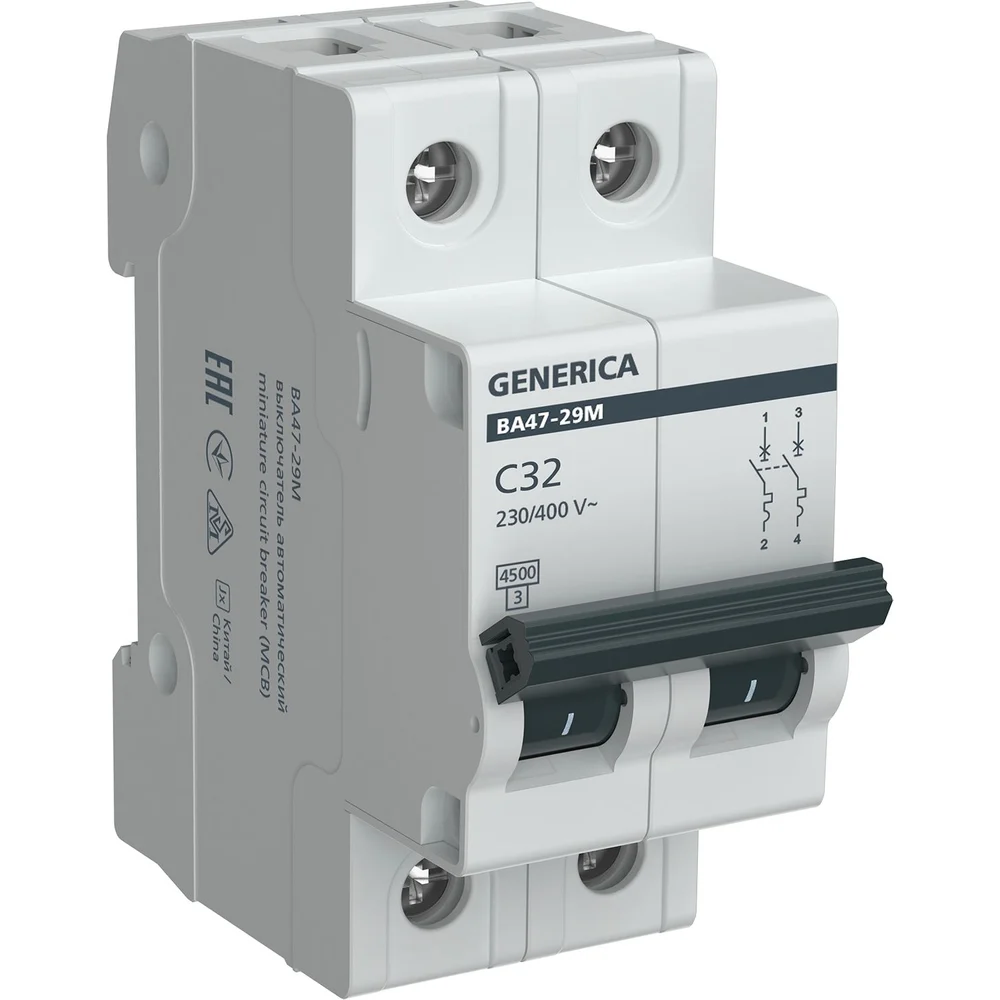 Автомат GENERICA BA 47-29 2P 32A 4,5кА MVA21-2-032-C-G /1765751
