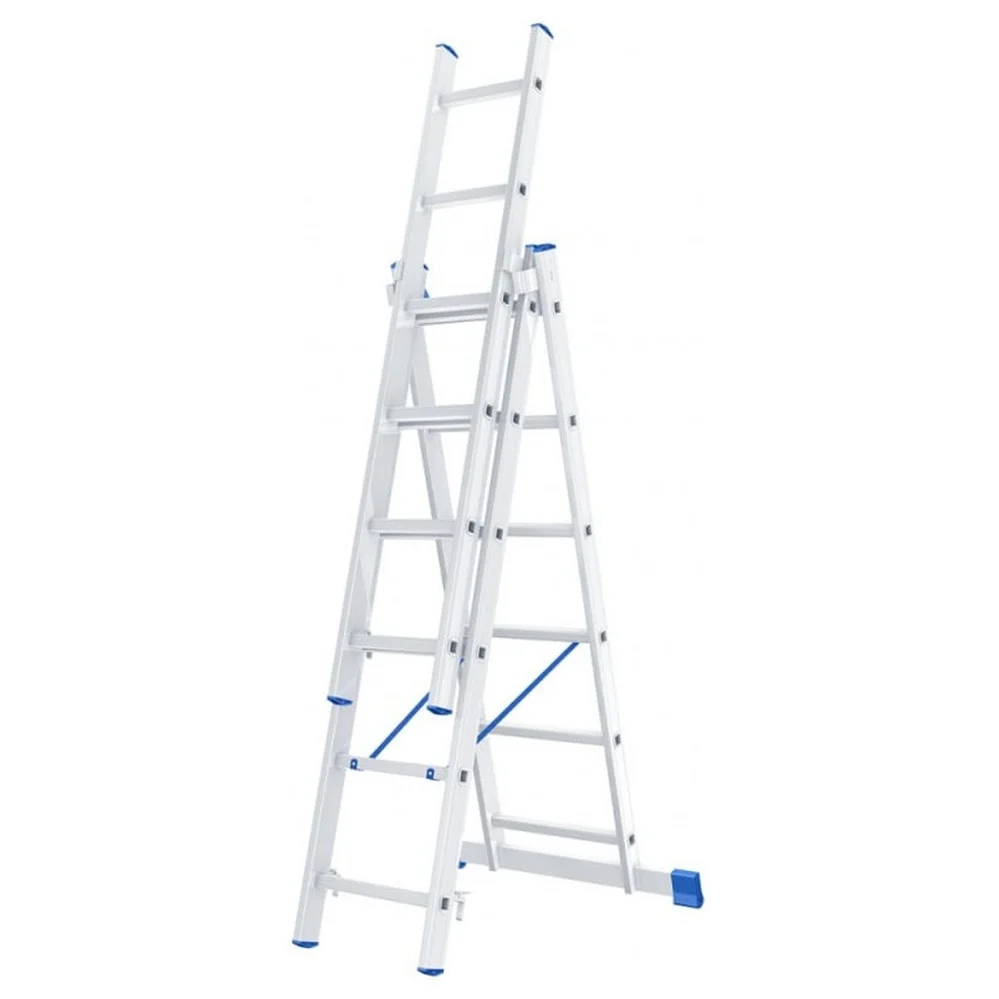 Лестница алюминиевая 3 секц. 3х6 ступеней /97816 Сибртех