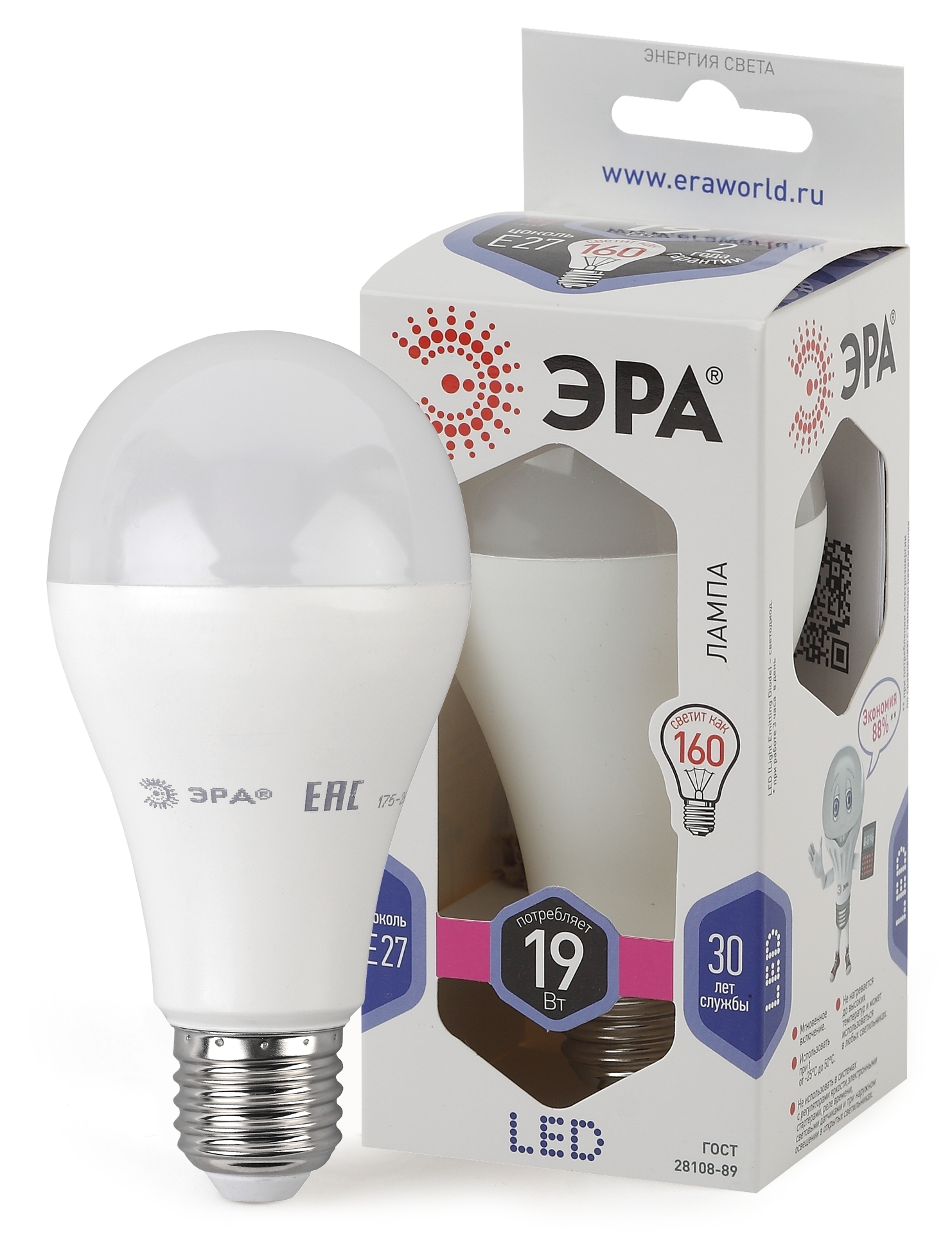 Лампа LED ЭРА А65-19W-860-E27 1702
