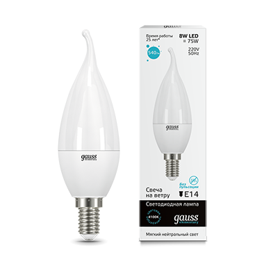 Лампа Gauss LED 8W E14 4100 K 34128