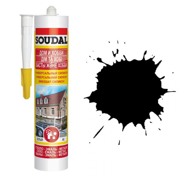 Герметик SOUDAL силиконовый универсальный черный 280 мл/3773