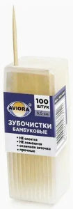 Зубочистки Бамбуковые в банке по 100 шт AVIORA/401-485