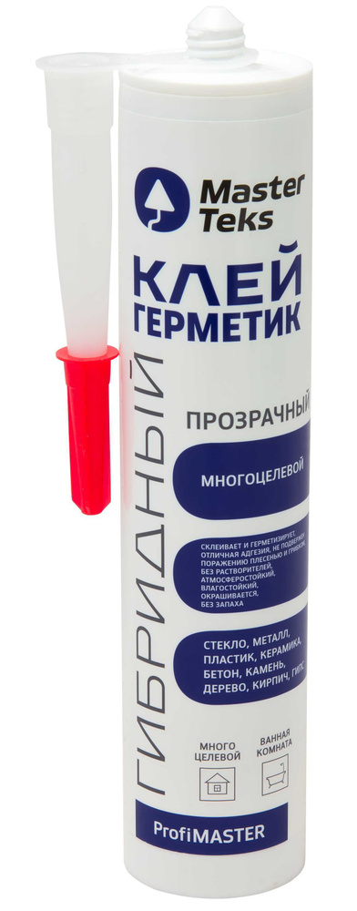 Клей-герметик MasterTeks РМ гибридный многоцелевой прозрачный 290мл/2902