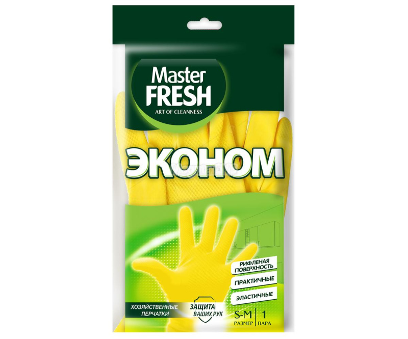 Перчатки хоз. Master Fresh эконом латекс S/M/8318