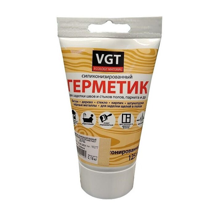 Герметик VGT силиконизированный 0,16 кг дуб