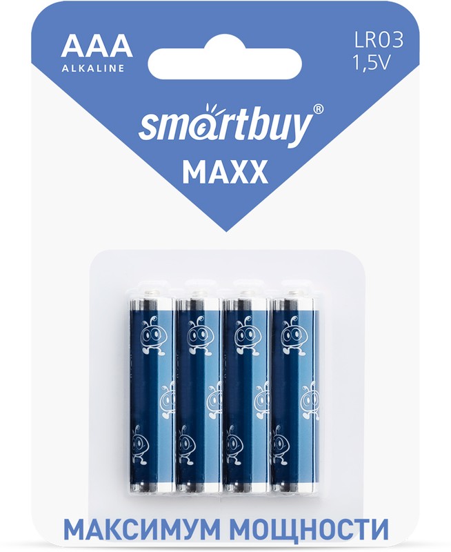 Батарейка алкалиновая Smartbuy MAXX LR03/4B (48/480)  (SBBM-3A04B)/3821