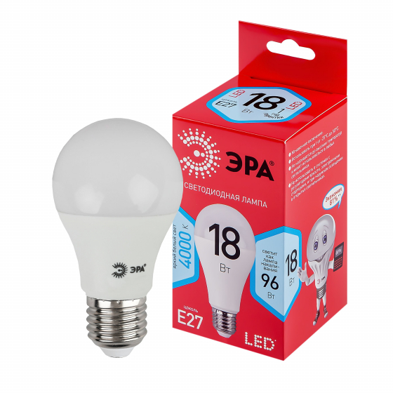 Лампа LED ЭРА А65-18W-840-E27 RED LINE LED /0148