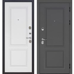 Дверь мет. 7,5см ПОРТУ эмаль серая/эмаль белая 960 мм левая