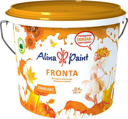 Краска водоэмульсионная Alina Paint NORMA Fronta 4,5 кг (фасадная, моющ) /5299