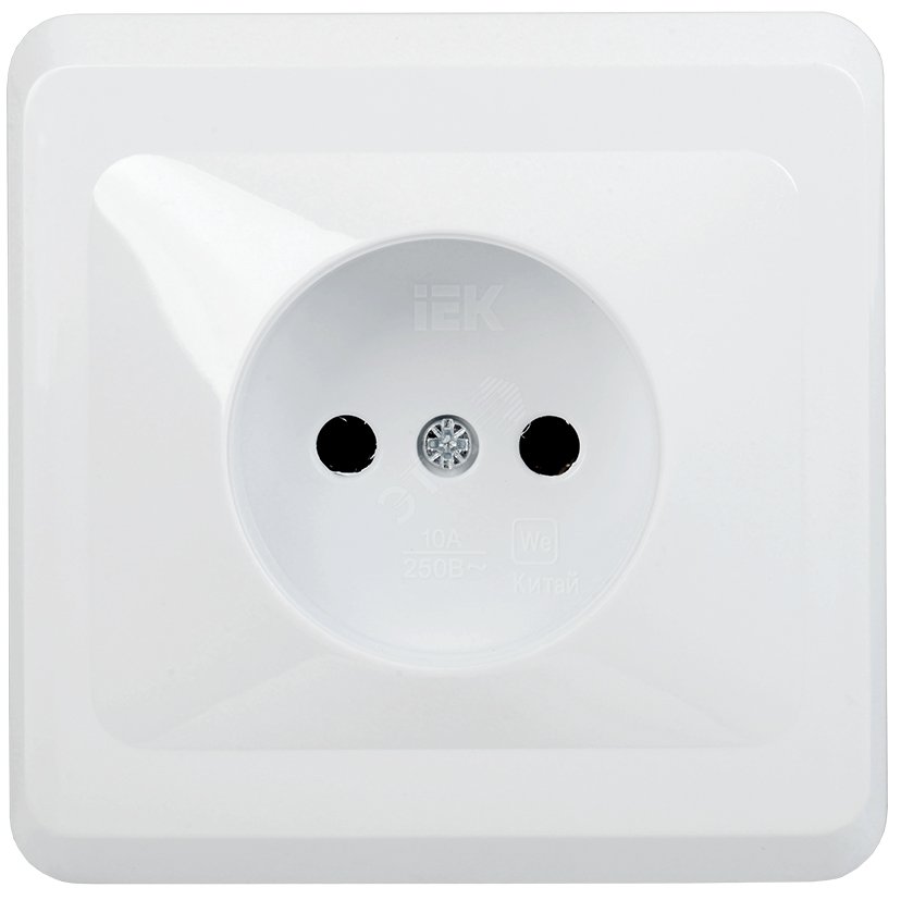 Розетка РС 10-2-ВБ одномест. без з/к без защ.штор 10А ВЕГА (белый) ИЭК