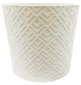 Кашпо "ЭТНА"  D200мм 3,4л с вставкой белый ротанг/М3183