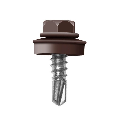 Кровельный шуруп по металлу 5,5*19 шоколадный /КШШ5519