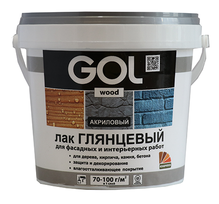 Лак акриловый глянцевый по дереву и другим поверхностям 2,4 кг GOOLwood 292-M-2,4/292