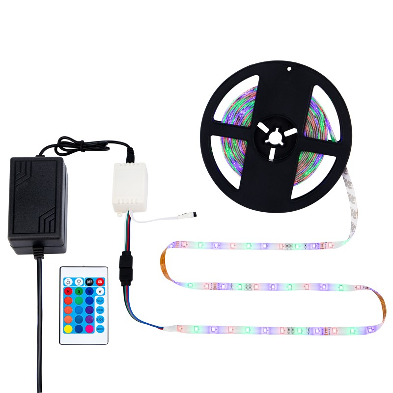 Комплект лента светодиодная 5м, блок питания, коннекторы, пульт управления, контроллер (RGB)/42225