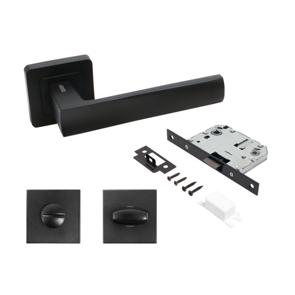 Комплект ручек АЛЛЮР АРТ "КОЛОМБО" BL+BK-S1 BL  (23150/S7050) матовый черный /15203