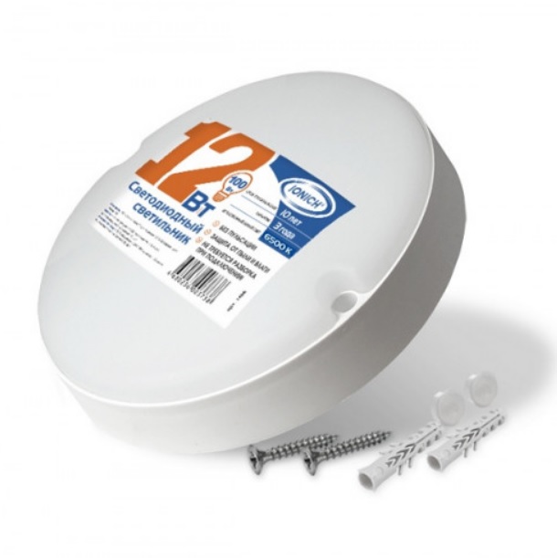 Светильник светодиод. ILED-SMD2835-СПП-12-970-220-6,5-IP65-R ЖКХ IONICH 1467