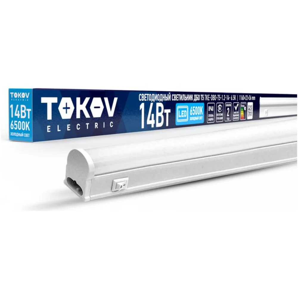 Светильник светодиодный ДБО Т5 14Вт 6,5К IP40 TOKOV ELECTRIC/1800611
