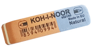 Резинка стирательная KON-I-NOOR прямоуг, скош. углы 57*14*8мм, крас/син 6521/60/225396