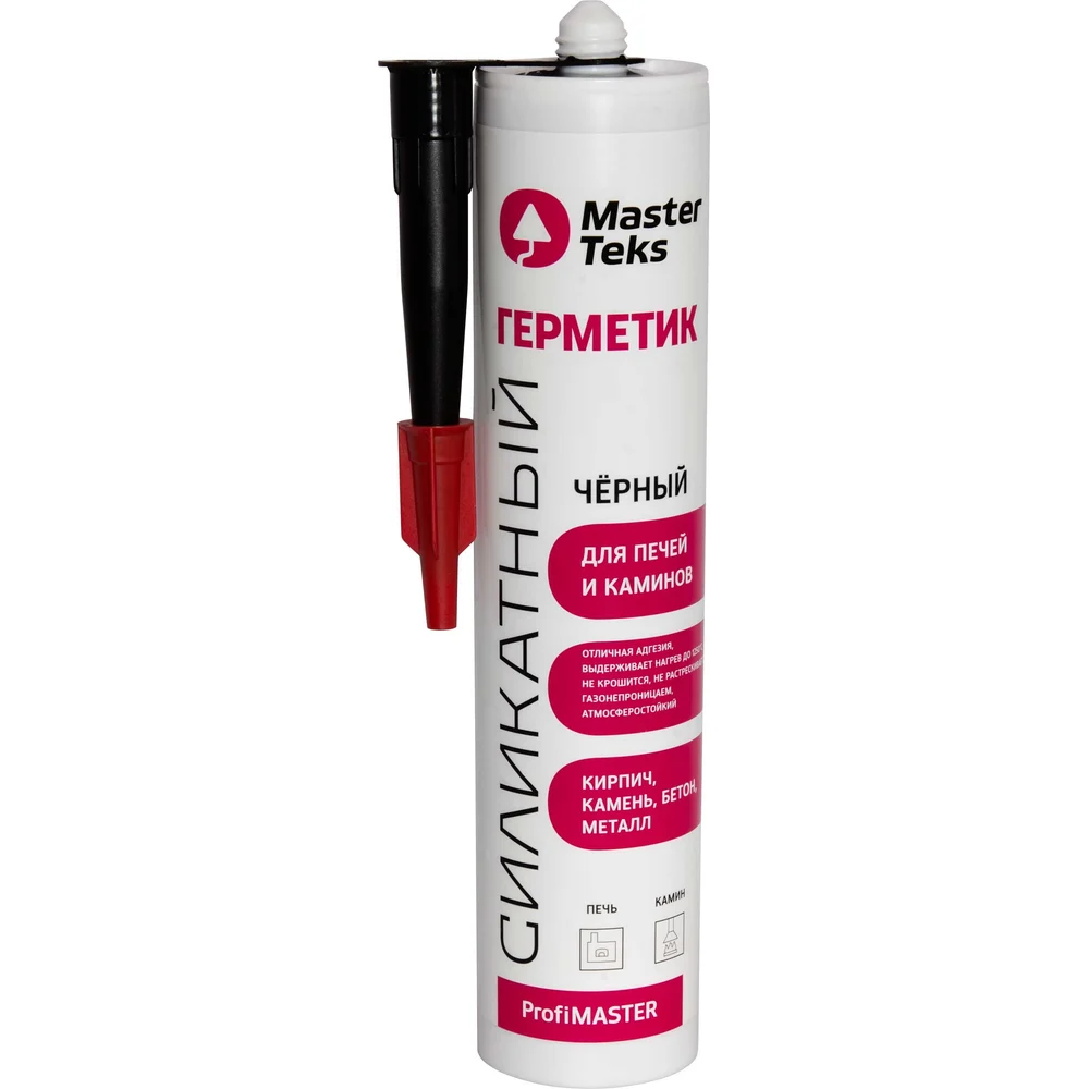Герметик силикатный MasterTeks ProfiMaster для печей и каминов 0,08 мл красный /2227