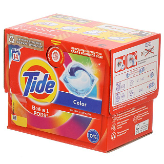 Гель для стирки TIDE в капсулах 3 в1 COLOR 10*16.8гр/10168 ШТУЧНО