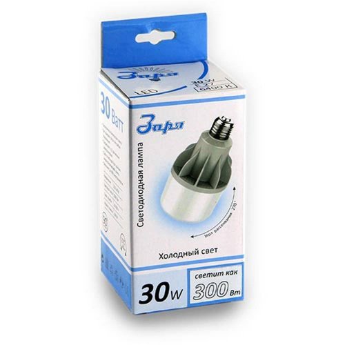 Лампа LED ЗАРЯ Т6/30W/6400/Е27 /1522