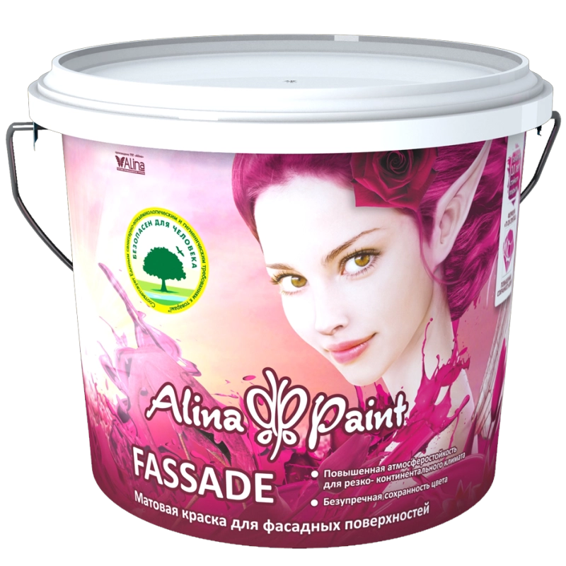 Краска водоэмульсионная Alina Paint Fassade 3 кг (фасадная, база AВ) /3503