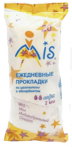 Прокладки ежедневные Mis целюлоза с абсорбентом софт  20шт