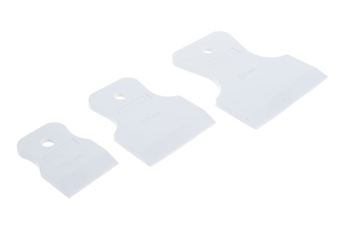 Набор шпателей 40-60-80мм, бел. резина, 3шт /Сибртех 85803