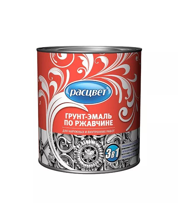 Грунт-эмаль по ржавчине 3в1 РАСЦВЕТ 0,9 кг голубая (5267)/16194