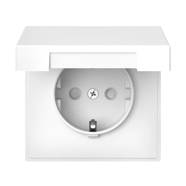 Розетка SAKURA с/з с/у белый TEKLED Electric с крышкой 282-03086