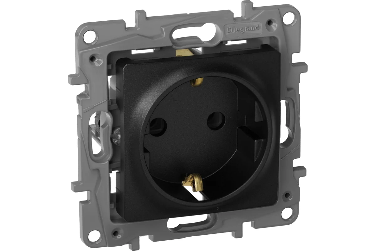 Механизм розетки 1-м СП Legrand Niloestep 83419 антрацит