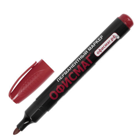 Маркер перманентный нестираемый STAFF красный эргономич. корпус. круглый наконечник 2 мм. /151235