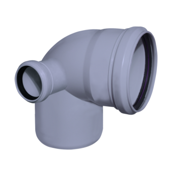 Отвод канализационный 110/50 мм 45° левый-правый, серый, JAKKO 77777