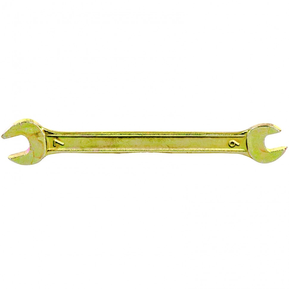 Ключ рожковый СИБРТЕХ 6*7 мм, желтый цинк /14301