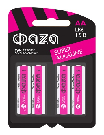 Батарейка Фаза Super Alkaline LR6 BL-4/2894