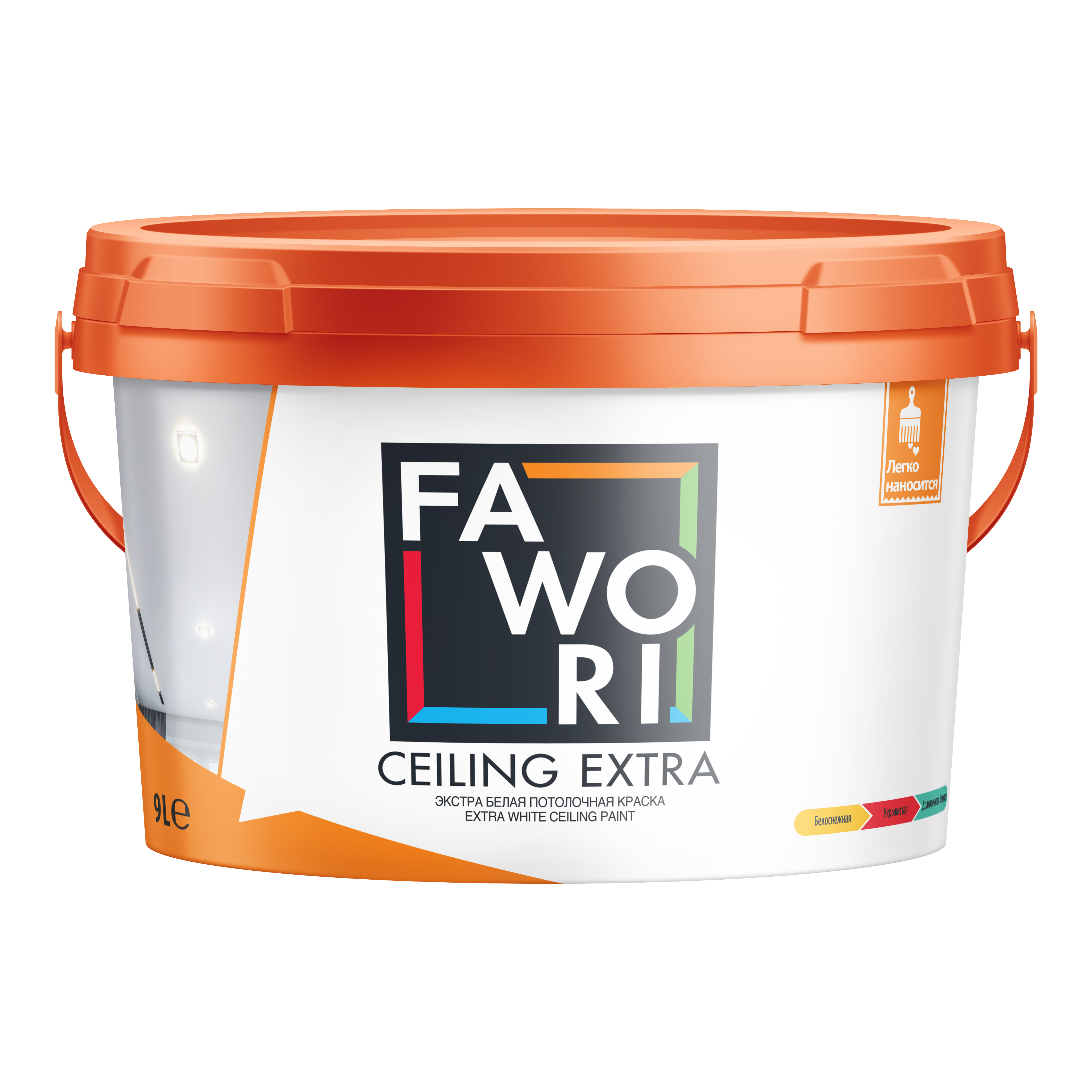 Краска для потолка FAWORI CEILING EXTRA 5л, акриловая, матовая, экстра белая 2761