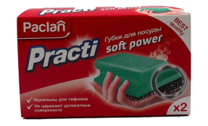 Губки Paclan Practi для посуды Soft Power, 2шт/409170