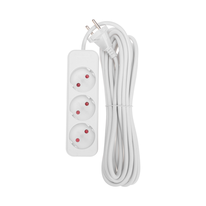 Удлинитель ЗАРЯ 3гн 3м б/з белый/5023