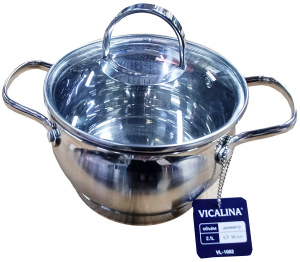 Кастрюля нерж "VICALINA" 2,1 л/VL-1062