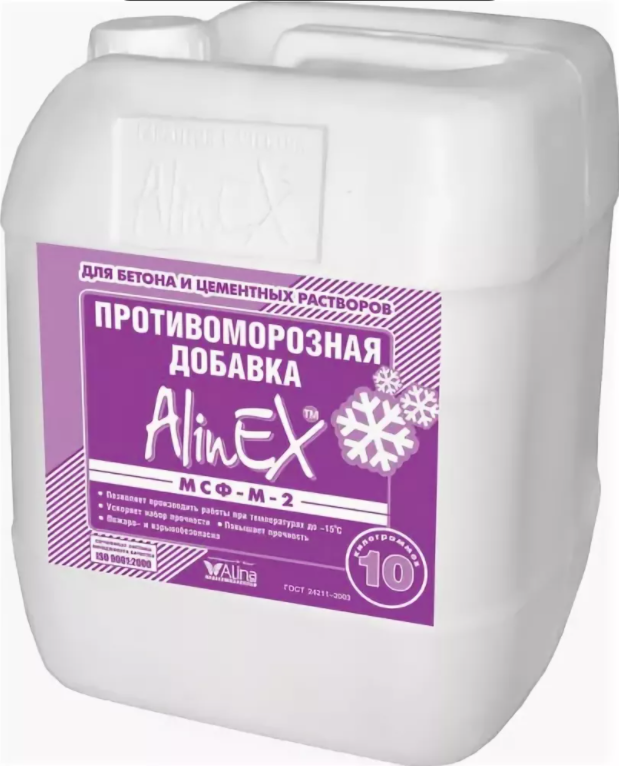AlinEX Antifrost, 10кг противоморозная добавка всесезонная/10414