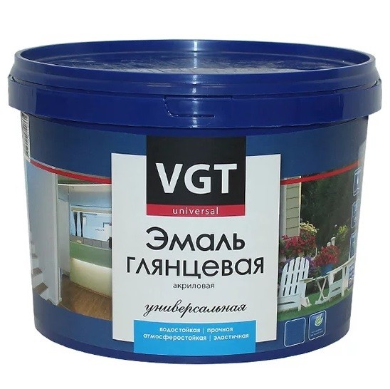 Эмаль VGT ВДАК-1179 универс. глянц база А супербелая 2,5 кг