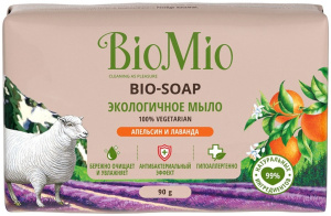 Мыло туалетное BioMio BIO-SOAP RU-CIS Апельсин,лаванда и мята, 90г