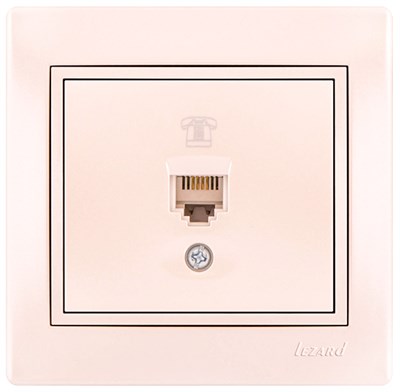 Розетка Мира 701-3030-137 телефонная евро жемчужно-белый перламутр со вставкой