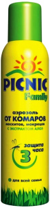 Аэрозоль от комаров  Picnic Famili 150 мл