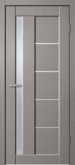 ST03 Полотно дверное 700*2000 ПВХ Grey soft Lacobel ЧЕРНОЕ СТЕКЛО/560-700