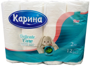Туалетная бумага "Карина" Delicat care 12 двухслойная/1750