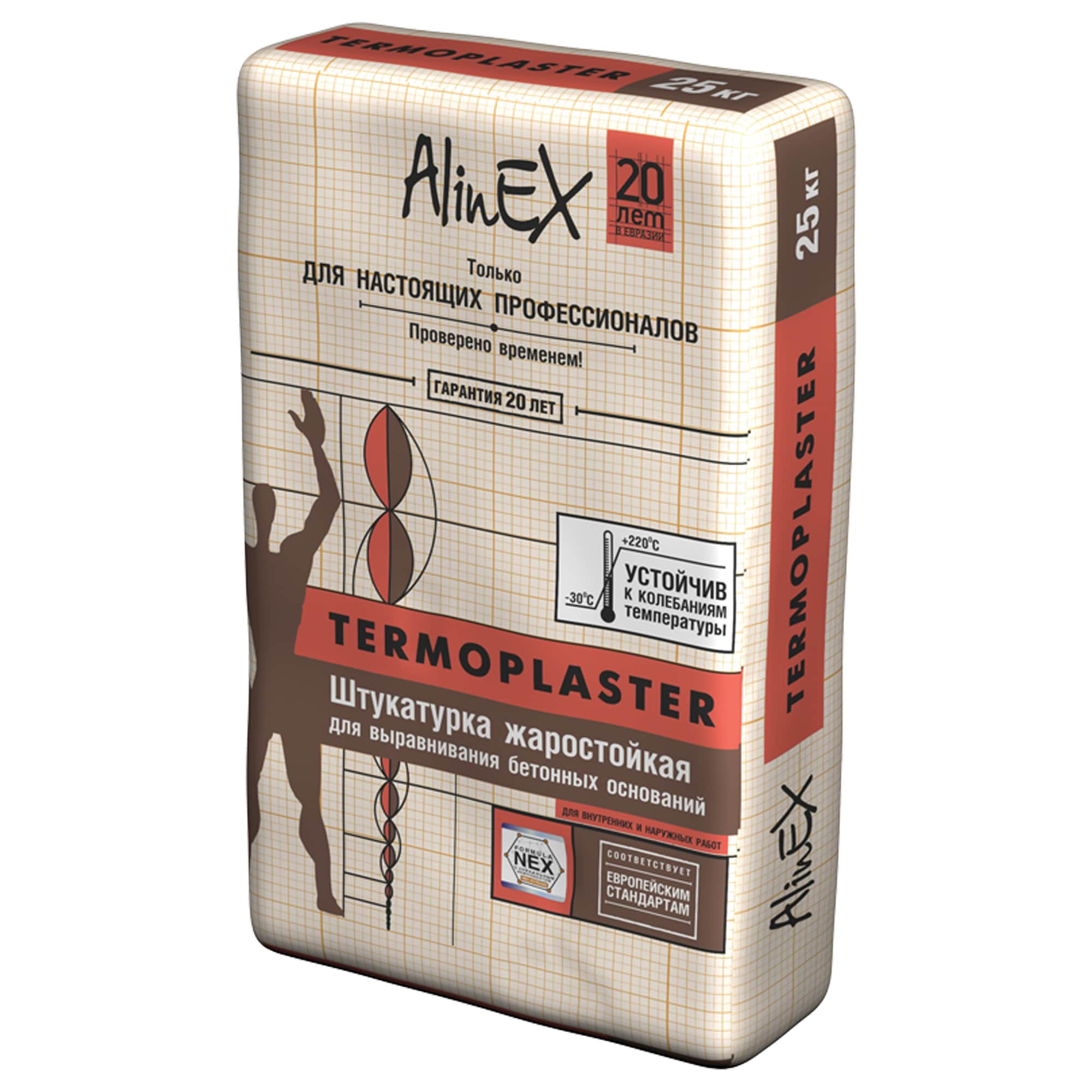 Штукатурка AlinEX TERMOPLASTER, 25 кг (жаростойкая, цементная)/5709