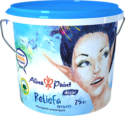 Декоративная штукатурка Alina Paint Reliefa (среднезернистая) 25 кг/1396